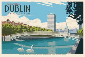 Dublin City of Cultre Vintage European Poster